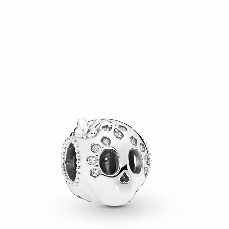 Pandora Sparkling Skull Charm - Sterling Silver/Cubic Zirconia - Canada | MO3731DY